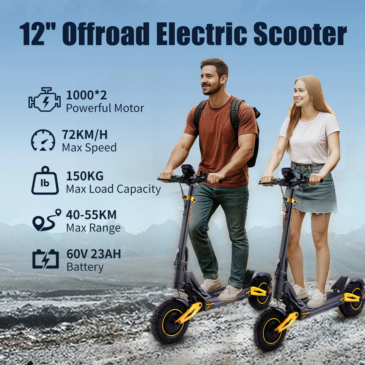 TWOFISH TW4 PRO Foldable Off Road Electric Scooter 60v 2000w