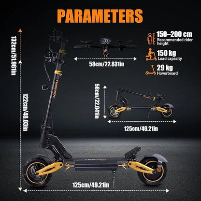 TWOFISH V2 MAX 10in Foldable Off Road Electric Scooter 48V 800w