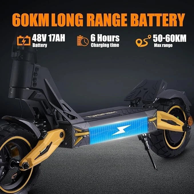 TWOFISH V2 MAX 10in Foldable Off Road Electric Scooter 48V 800w